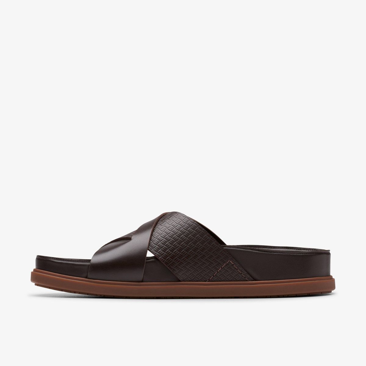 Clarks Mens Torford Cross Brown Leather Sandals - thumbnail 4