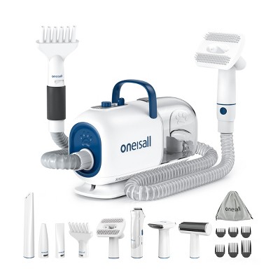 Oneisall BM1 8-in-1 Dog Grooming Kit - Vacuum, Dryer & Clippers w/ Adjustable Speed & Temp