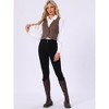 INSPIRE CHIC Women's Vintage Plaid V Neck Single Breasted Sleeveless Vest - 4 of 4