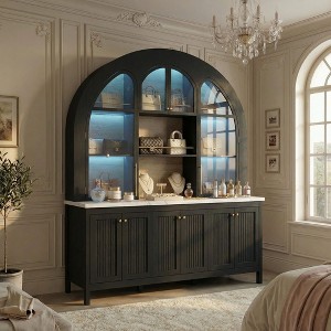 gold and glass dresser Barocco Double Dresser With Mirror Set In Ivory-Gold -  Baroccodresserivoryg-M main image 0