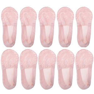 Unique Bargains Women's Invisible Breathable Soft Lace No Show Socks 5 Pairs - 1 of 4