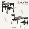 Dining Table Set, Kitchen Table and Chairs for 2, with 2 Upholstered Chairs, 3 Piece Dining Table Set,Rustic Grey - 3 of 4