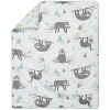 Sweet Jojo Designs Boy or Girl Gender Neutral Unisex Baby Crib Bedding Set - Sloth Blue Grey and Green 4pc - 3 of 4