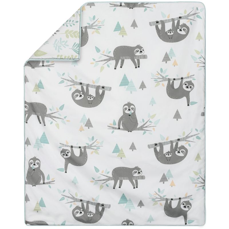 Sweet Jojo Designs Boy or Girl Gender Neutral Unisex Baby Crib Bedding Set - Sloth Blue Grey and Green 11pc, 3 of 8