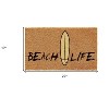 HomeRoots 17" X 29" Natural and Black Coir Beach Life Outdoor Door Mat - 3 of 3