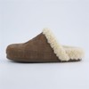 CUSHIONAIRE Cliché Genuine Suede Woven Mule Slippers for Women Indoor and Outdoor - Slip On Faux Fur Lining Women Footwear for Comfort - 2 of 4