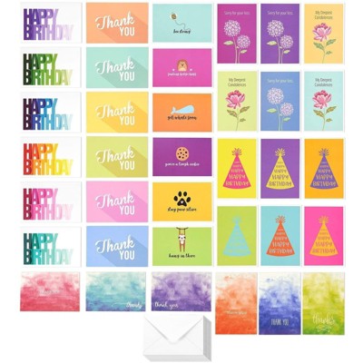 36 Assorted All Occasion Greeting Cards w/Envelopes, 36 Unique Designs, 4"x6"