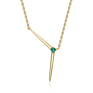 Guili 14K Gold-Plated Sterling Silver Necklace with CZ in Green, Red, or Gold—Timelessly Chic, Modern, and Elegant. - 1 of 3