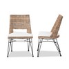 2pc Nafaro Rattan Metal Dining Chair with Cushion Set Black/White - bali & pari - image 4 of 4