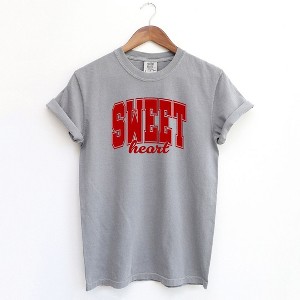 Simply Sage Market Women's Sweetheart Varsity Short Sleeve Garment Dyed Tee - 1 of 3