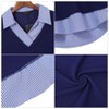 BLUEMING Womens Summer T-Shirts V Neck Faux Layering Shirts Color Block Polo Shirts Plaid Teacher Shirts - 4 of 4