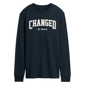 Men's - Instant Message - Changed By Grace Collegiate Long Sleeve Graphic T-Shirt - 1 of 4