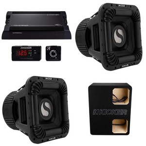 Kicker (2) SOLOX & WarHorse Competition Bundle, (2) 49L7X122 12" Subwoofer, 49WXA36001 Amp & Dual Unloaded Enclosure - 1 of 4