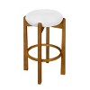 30" Wooden Bar Stools Set, Upholstered Barstool with Rubberwood Frame for Kitchen Island or Home Bar-3irtyhousy - 3 of 4