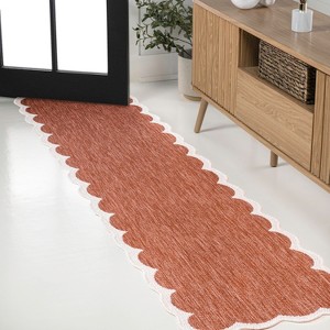 JONATHAN Y Alice Classic Cottage Two-Tone Scalloped Indoor/Outdoor Area Rug - 1 of 4