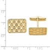 Black Bow Jewelry 14K Yellow Gold Basketweave Rectangle Cuff Links, 19 x 14mm - 2 of 3