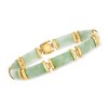 Ross-Simons Green Jade "Good Fortune" Bracelet in 18kt Gold Over Sterling - 3 of 4