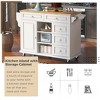Rolling Kitchen Island Cart, with Wood Desktop, Cabinet and Drawers, Spice Rack, Towel Rack, Wine Rack, for Kitchen, Dining - 4 of 4