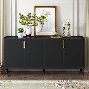 Whisen Modern Wood Sideboard with Adjustable Shelf and 4 Door - 1 of 4