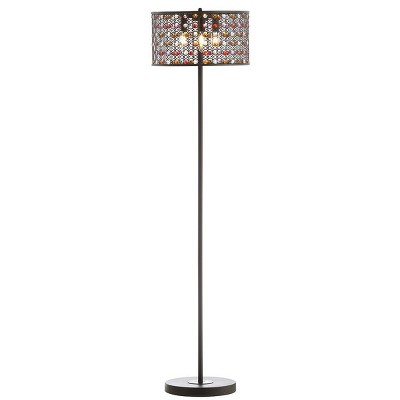 Contemporary Black Stained Glass Mosaic Floor Lamp