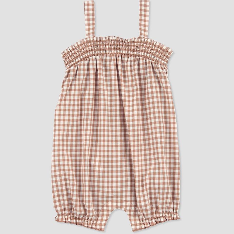 Carter&#39;s Just One You&#174; Baby Girls&#39; Gingham Romper - Brown/White, 1 of 8