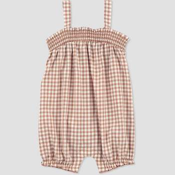 Carter's Just One You® Baby Girls' Gingham Romper - Brown/White