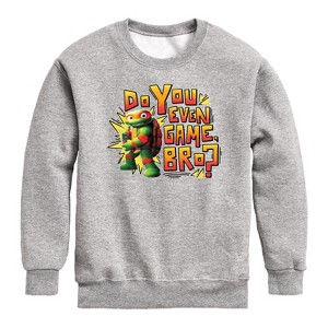 Boys' - Teenage Mutant Ninja Turtles - Battle Tycoon Do You Even Game Bro Graphic Long Sleeve Fleece Sweatshirt - 1 of 4