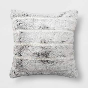Textured Marled Faux Fur Square Throw Pillow - Threshold™