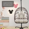 BEAFUP Swing Egg Chair with Stand, Wicker Rattan Patio Folding Basket Chair with C Type Bracket , with Cushion and Pillow - 2 of 4