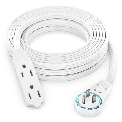 Maximm Cable 360° Rotating Flat Plug Extension Cord, 16 AWG 3 Outlet