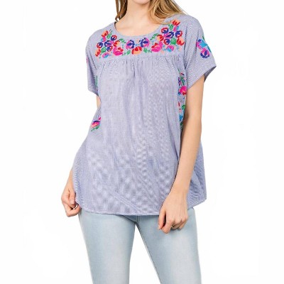 Women's On The Border Embroidered Top - SEE AND BE SEEN
