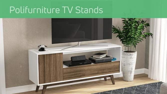 Shard TV Stand for TVs up to 55&#34; Black/Dark Brown - Polifurniture, 2 of 13, play video
