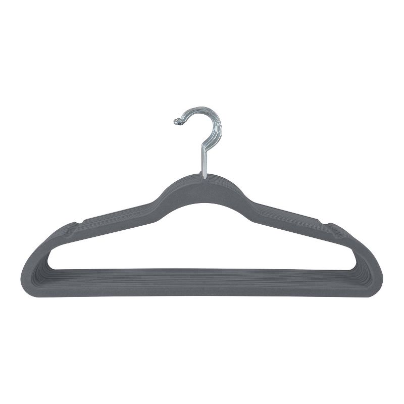 Simplify 100pk Velvet Suit Hangers Gray, 4 of 9