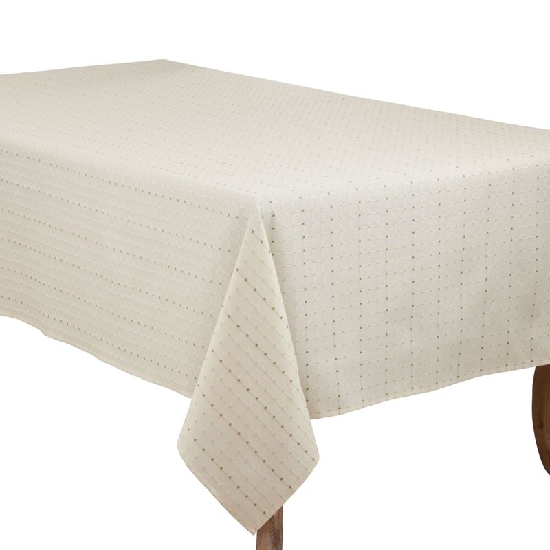 Saro Lifestyle Solid Color Tablecloth With Stitched Line Design, 2 of 5