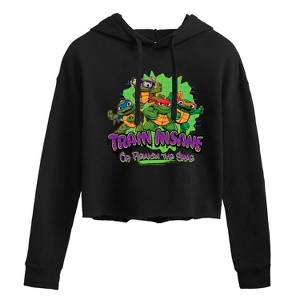 Women's - Teenage Mutant Ninja Turtles Mutant Mayhem - Train Insane Cropped Graphic Hoodie - 1 of 2