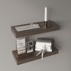 SEVOBAL Utility Storage Shelves Bookshelf Set of 2 Floating Shelves, Contemporary Wall-Mounted Storage for Living Room, Brown, 31.89"*10.63"*3.54" - 2 of 4
