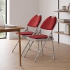Metal Foldable Chair with Cushion and Non-Slip Feet Pads, Linen Party Chairs for Indoors and Outdoors, Meeting Room - 2 of 4