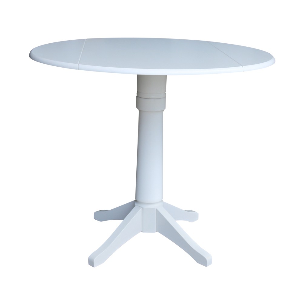 Photos - Dining Table International Concepts 42" Nina In Round Top Dual Pedestal Drop Leaf Dinin