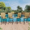 High Back Swivel Bar Stools Set, Counter Height Swivel Bar Stools Set of 2, Counter Height Patio Bar Chairs for Garden Lawn Backyard - 3 of 4