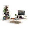 Vynxaria Tars Mid-Century Modern TV Stand ¨C 56" Open Storage with 4 Shelves - 3 of 4