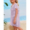 Girls Crochet Beach Cover Up Lightweight U Neck Kids Swimwear Above Knee Beach Cover Up for Girls Beachwear Tops - 4 of 4