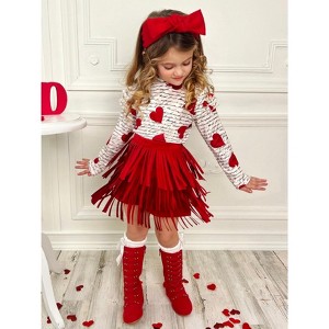 My Love Language Top and Fringe Skirt Set By Mia Belle Girls - 1 of 4