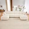 Oversized 141.7" Chenille Modular U-Shaped Sectional Sofa with High-Resilience Cushions and 2 Ottomans, 6-Piece Free combination Sofa - 3 of 4