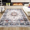 Vintage Floral Printed Machine Washable Area Rug Rug for Living Room Non Slip Non Shedding Floral Soft Carpet for Bedroom ‎Dining Room Nursery - 2 of 4