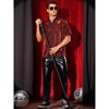 Lars Amadeus Men's See-Through Short Sleeves Party Disco Shiny Glitter Shirts - 2 of 4