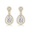 Guili Sterling Silver 14K Gold Plated Pear Drop Earrings with Clear Cubic Zirconia, a Timeless and Elegant Statement of Pure Brilliance - 3 of 3