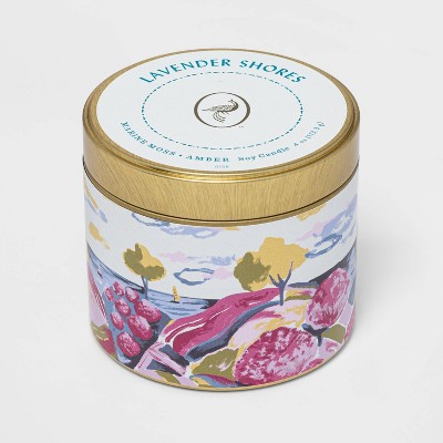 4oz Mini Patterned Tin Lavender Shores Candle - Opalhouse™