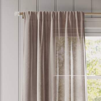 Light Filtering Textural Sheer Curtain Panel Brown - Threshold™