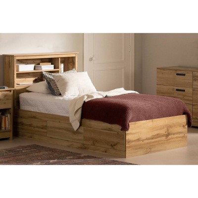 Nordik Oak Twin Wood Headboard with Storage