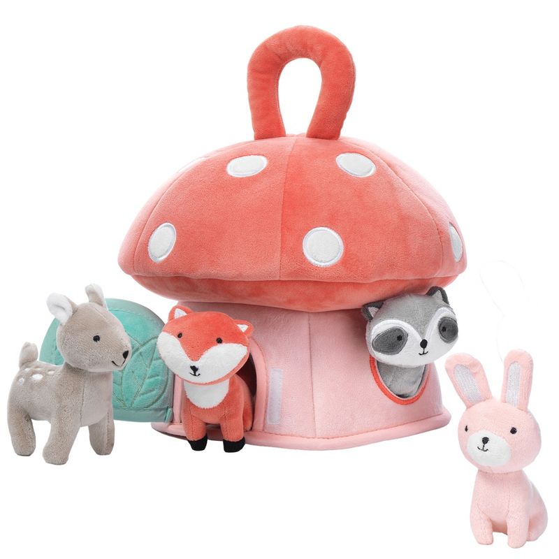 Lambs & Ivy Interactive Plush Mushroom House with Stuffed Animal Toys, 1 of 6